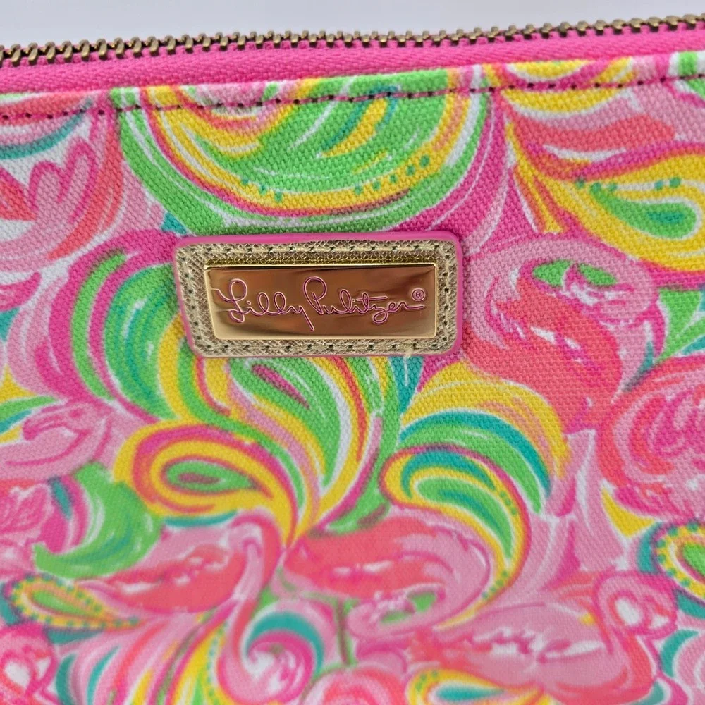 Lilly Pulitzer Colony Cosmetic Bag Womens Flamingo Paisley MSRP $48 NWT